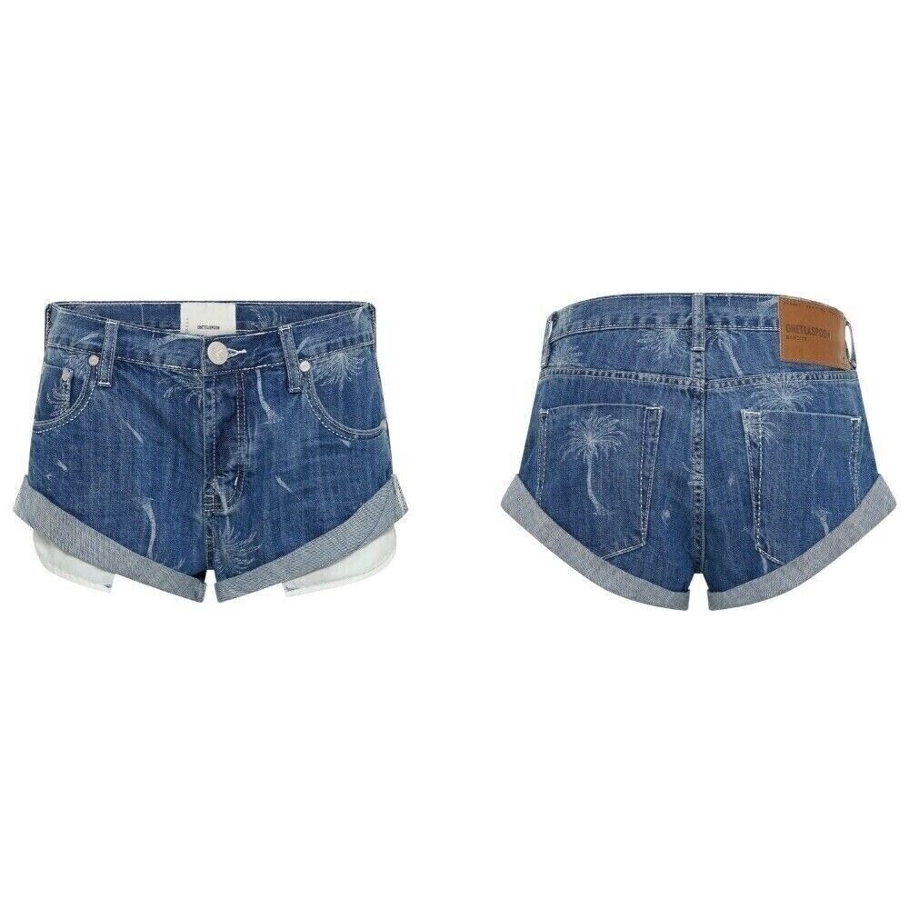 One Teaspoon NWT Bandits Low Waist Denim Shorts Malibu Ocean Blue Sz 29 MSRP$120